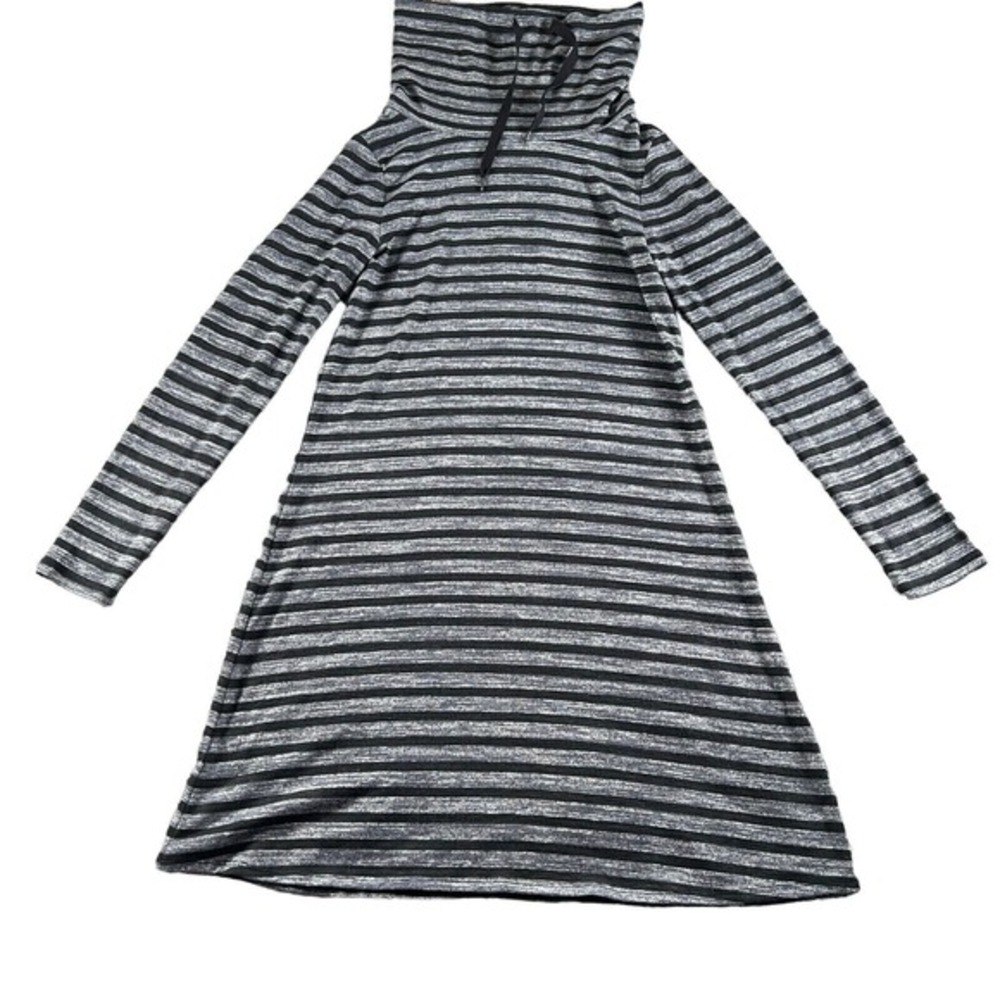 Market & Spruce Dress Womens Size Small Gray Black Mock Cowl Neck Comfy Granita